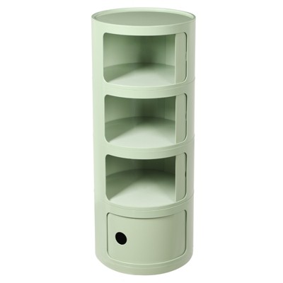 YIYIBYUS Round Nightstand, Modern Side Table, Multifunctional End Table Storage Cabinet, Green/White