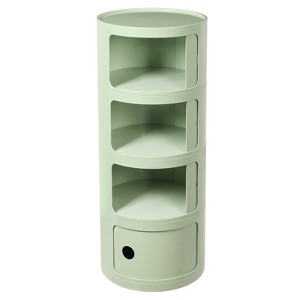 YIYIBYUS Round Nightstand, Modern Side Table, Multifunctional End Table Storage Cabinet, Green/White - 1 of 4