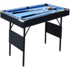 5.5FT Portable Billiards Table - Full Set of Balls, 2 Cue Sticks, Chalk, Felt Brush - Stable Pool Table,Foldable&Easy Assembly, Blue Cloth - 4 of 4