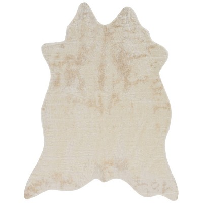5 X6 6 Faux Cow Hide Rug Ivory Linon, Faux Cowhide Rug Made In Usa