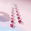 Ross-Simons 4.50 ct. t.w. Simulated Pink Sapphire and .20 ct. t.w. CZ Drop Earrings in Sterling Silver - 3 of 4