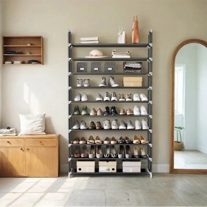 10-Tier Shoe Rack: Space-Saving Design, Easy Assembly, Ideal Shoe Storage Solution for Hallway Closets - 1 of 4