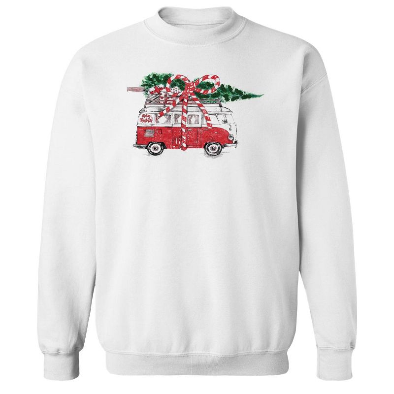 Rerun Island Men's Merry Christmas Long Sleeve Graphic Cotton Sweatshirt, 1 of 2