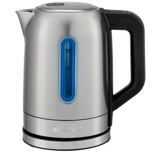 Brentwood 1500 Watt Stainless Steel 1.7 Liter Electric Kettle with 5 Temperature Presets in Silver - 1 of 4