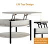 WOWLIVE 36"W Lift Top Coffee Table with Storage, Round Wood Cocktail Table for Living Room, CT003 - 3 of 4
