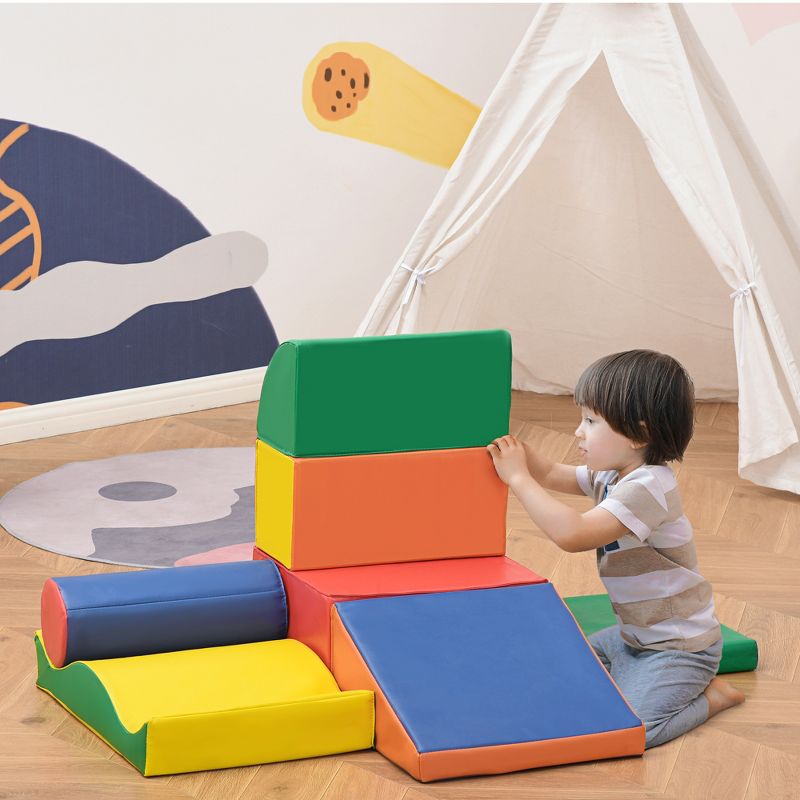 Soozier 7 Piece Soft Play Blocks Kids Climb and Crawl Gym Toy Foam Building and Stacking Blocks Non-Toxic Learning Play Set, 4 of 10