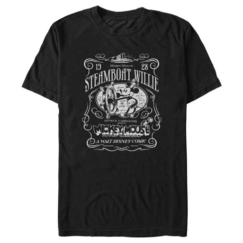 Men's Mickey & Friends Steamboat Willie Classic Poster T-shirt - Black ...