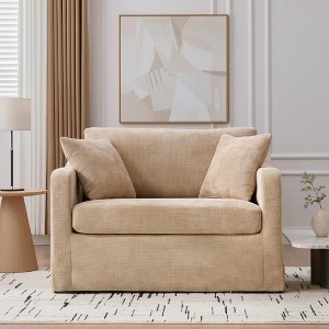 Merax Wide Chenille Farmhouse Accent Chair - 1 of 4