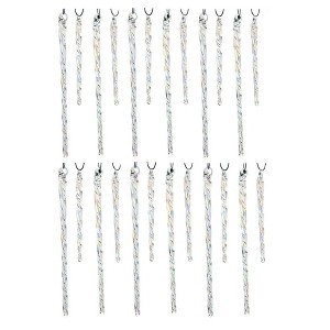 Kurt Adler Glass Ornaments for Christmas Tree, Iridescent Icicles (24-Piece Box Set) - 1 of 1