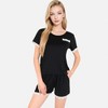 Anna-Kaci Lounge Women's Lace Trim Short Sleeve Pajama Set with Pocket Detail - 2 of 4
