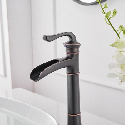 Oil-Rubbed Bronze Single-Handle Waterfall Vessel Faucet