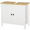 HOMCOM Under-Sink Storage Cabinet with Double Layers Bathroom Cabinet Space Saver Organizer 2 Door Floor Cabinet, White - 4 of 4