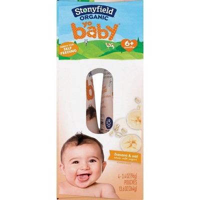 Stonyfield Organic YoBaby Banana &#38; Oat Whole Milk Yogurt - 4ct/3.4oz Pouches_3