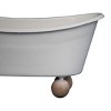 White Enamel Bathtub Soap Dish with Wood Bead Feet - Foreside Home & Garden - 3 of 4