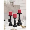 3x3 Pillar Candles Set of 3 - Rustic Unscented No Drip Bordeaux Candles for Home Decor, Weddings, Centerpieces - 4 of 4