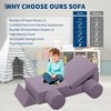 Kids Modular Play Couch, 13 Pcs Toddler Couch With Washable Velvet Covers, Building Fort Toddler Sofa Set, Convertible Foam Floor Chair - 4 of 4