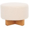 Riah Faux Shearling Round Ottoman - OTT4503 - Safavieh - 4 of 4