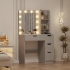 Vanity Desk with Mirror, Modern Makeup Vanity Table with 4 Drawers and 3 Storage Shelves Dressing Table for Bedroom, Dressing Room, Cloakroom - 2 of 4