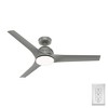 Hunter Gallegos 52" Ceiling Fan Matte Silver with Integrated LED Light, 3 Blades, WhisperWind Motor, Wet Rated - 3 of 4