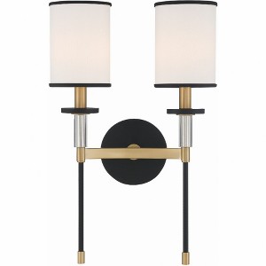Crystorama Lighting Hatfield 2 - Light Sconce in  Black Forged/Vibrant Gold - 1 of 4