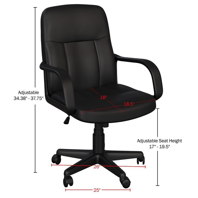 Lavish Home Office Chair - Adjustable Height Computer Chair with Wheels, 2 of 7