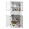 Tall Bathroom Storage Cabinet with 2 Barn Doors and 1 Drawer Adjustable Shelf, Freestanding Floor Pantry Cabinet for Kitchen, Living Room - 4 of 4