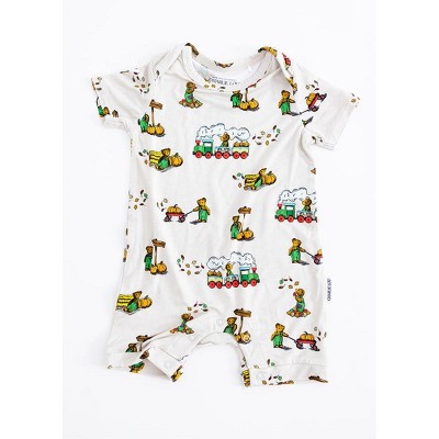 Short Sleeve Snap Romper | Corduroy Pumpkin Patch | Charlie Lou Baby