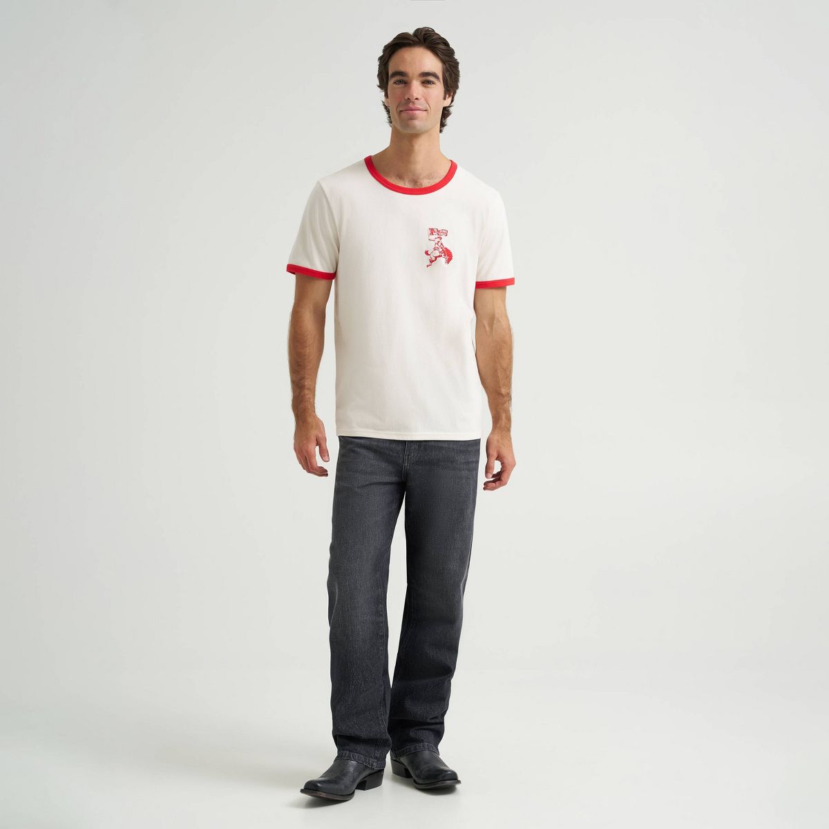 Wrangler Men's In Jeans We Trust Ringer T-Shirt - White/Red