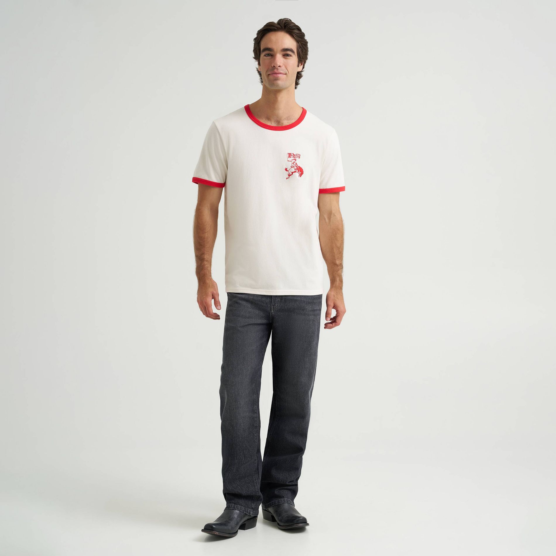 Wrangler Men's In Jeans We Trust Ringer T-Shirt - White
