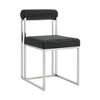 Armen Living Set of 2 Anastasia Brushed Stainless Steel and Fabric Dining Chairs Charcoal - 3 of 4
