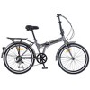 Gulches Urban Folding City Bike 24", Steel Frame, 7-Speed Shimano Derailleur, Dual V-Brakes, 24"×1.5 Black Anti-Slip Tyres - 3 of 4