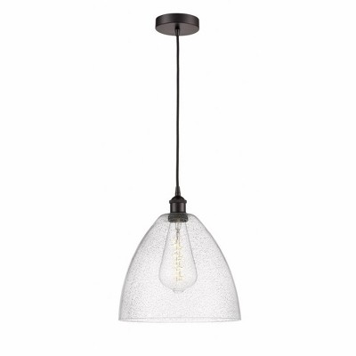 Edison Dome - 1 Light Cord Hung Mini Pendant In Industrial Style-13.75 Inches Tall and 12 Inches Wide