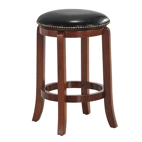 Costway 24'' Swivel Bar Stool Leather Padded Dining Kitchen Pub Bistro ...