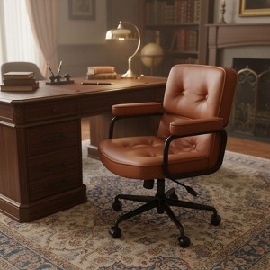 SUGOLD Brown Ergonomic Office Chair, Desk Chair with Lumbar Support and Wide Seat, Comfortable Task Chair for Office & Home - 1 of 4