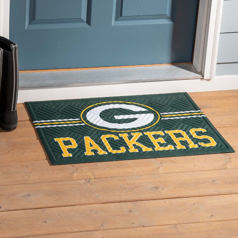 Evergreen NFL Green Bay Packers Embossed Mat Cross Hatch Indoor and Outdoor Doormat, 4 of 6