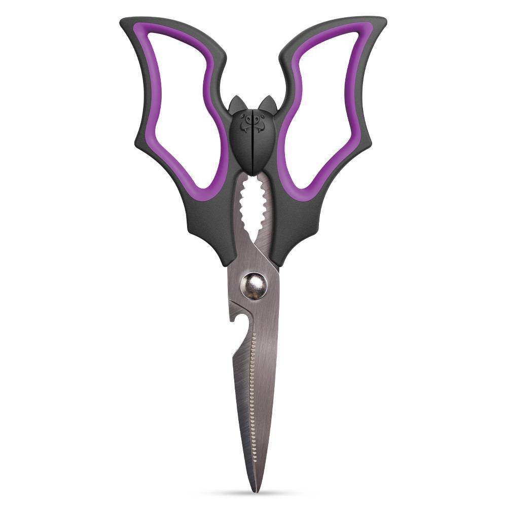 Ototo Elizabat Bat Kitchen Scissors Stainless Steel Cooking Scissors Black Kitchen Gadgets for Halloween Gifts