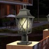 Maggift Outdoor Wall Light, Pole Lantern Lighting Fixture with Pier Mount Base Hard Wired, 2 Pack Black, 7.7"*7.7"*19.8" - 2 of 4