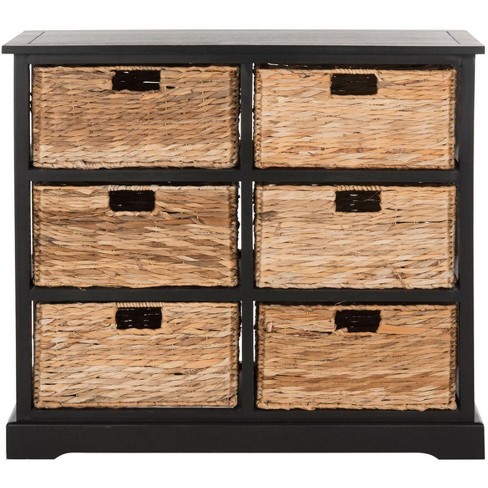 Wicker Basket Storage Cabinet