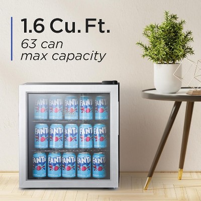 BLACK+DECKER 1.7 Cu. Ft. Beverage Cooler with Double Pane Glass Door, Drink Fridge & Beverage Refrigerator with 63-Can Capacity