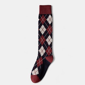Anna-Kaci Women's 2-Piece Set Classic Argyle Knit Crew Socks with Soft Stretch Ribbed Cuffs - 1 of 4