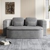 GDFStudio Augustine Modern Corduroy and Foam Upholstered Full Size Foldable Sofa Bed with Blanket and 2 Pillows - 3 of 4