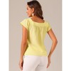 INSPIRE CHIC Women's Summer Square Neck Gingham Cap Sleeve Blouses - 3 of 4