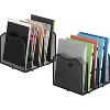Simple Trending 2 Pack Mesh Desktop File Sorter Organizer, 5-Section Bookshelf for Desk Home Office, Black - 2 of 4