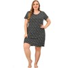 Agnes Orinda Women's Plus Size Floral Short Sleeve Round Neck Soft Nightgowns - 2 of 4