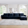 Oversized 157.5" Corduroy Cloud Modular L-Shaped Sectional Sofa with Big Deep Seat and Storage Ottoman, 5-Piece Free combination Sofa - 2 of 4