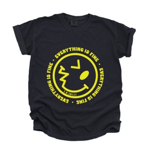 Simply Sage Market S.W.Smiley Everything Is Fine Garment Dyed Tee - 1 of 4