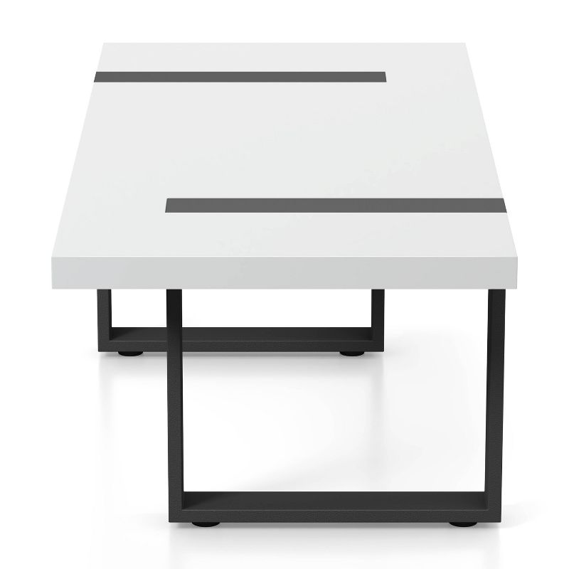 Druse Coffee Table with U-Shaped Legs White/Black - miBasics, 5 of 9