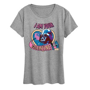 Women's - Star Wars - I Am Your Valentine Darth Vader Short Sleeve Graphic T-Shirt - 1 of 4