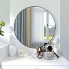 Okak 24IN Modern Bathroom Mirror with Aluminum Alloy Frame, Round Mirror, Vanity Mirror for Living Room, Bathroom, Bedroom, Black - 3 of 4