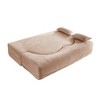 PAGED Modern Floor Sofa with 2 Pillows, Foam-Filled Sleeper Sofa Bed with Teddy Fabric for Living Room, Apartment, No Assembly Required - 3 of 4